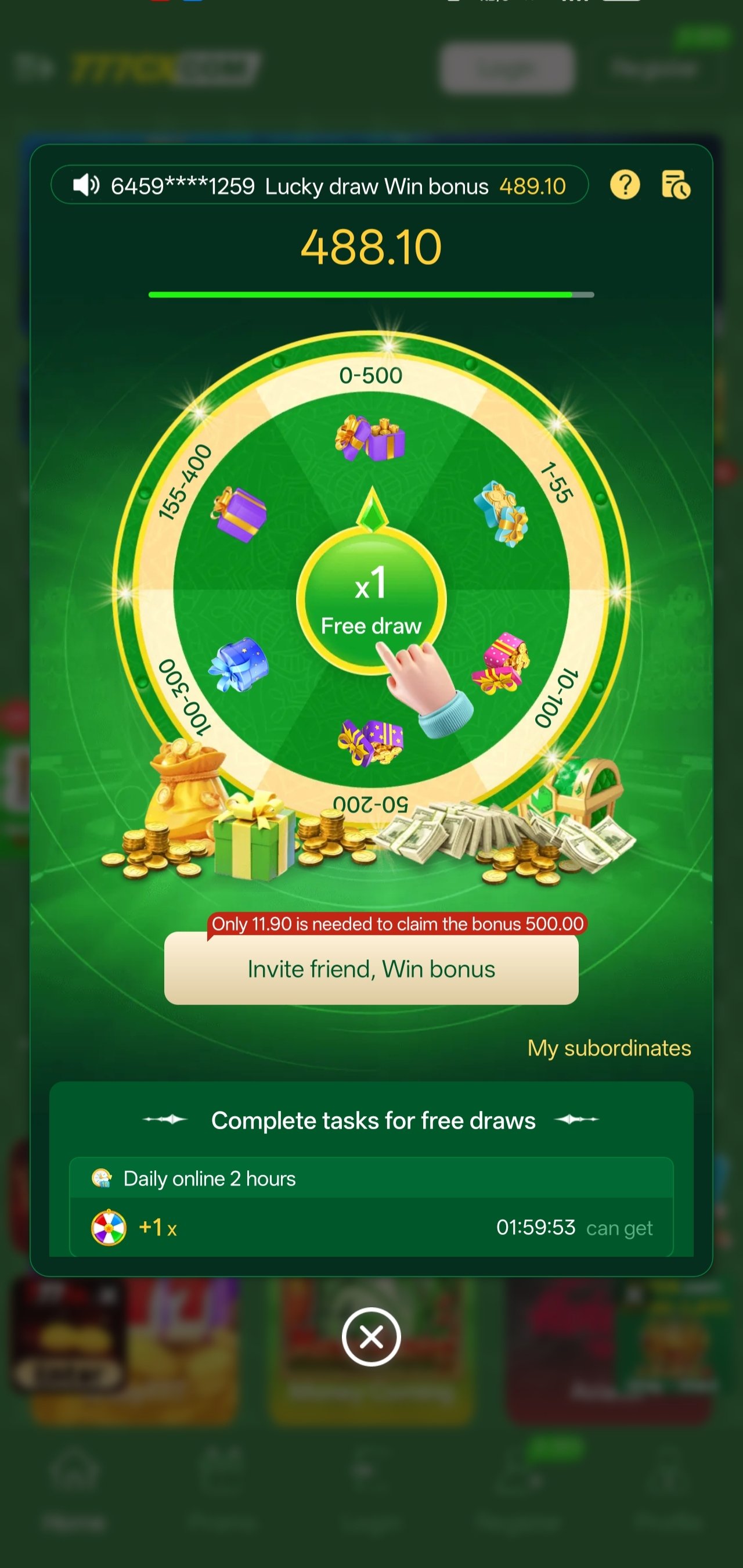 777cx app lucky draw bonus wheel