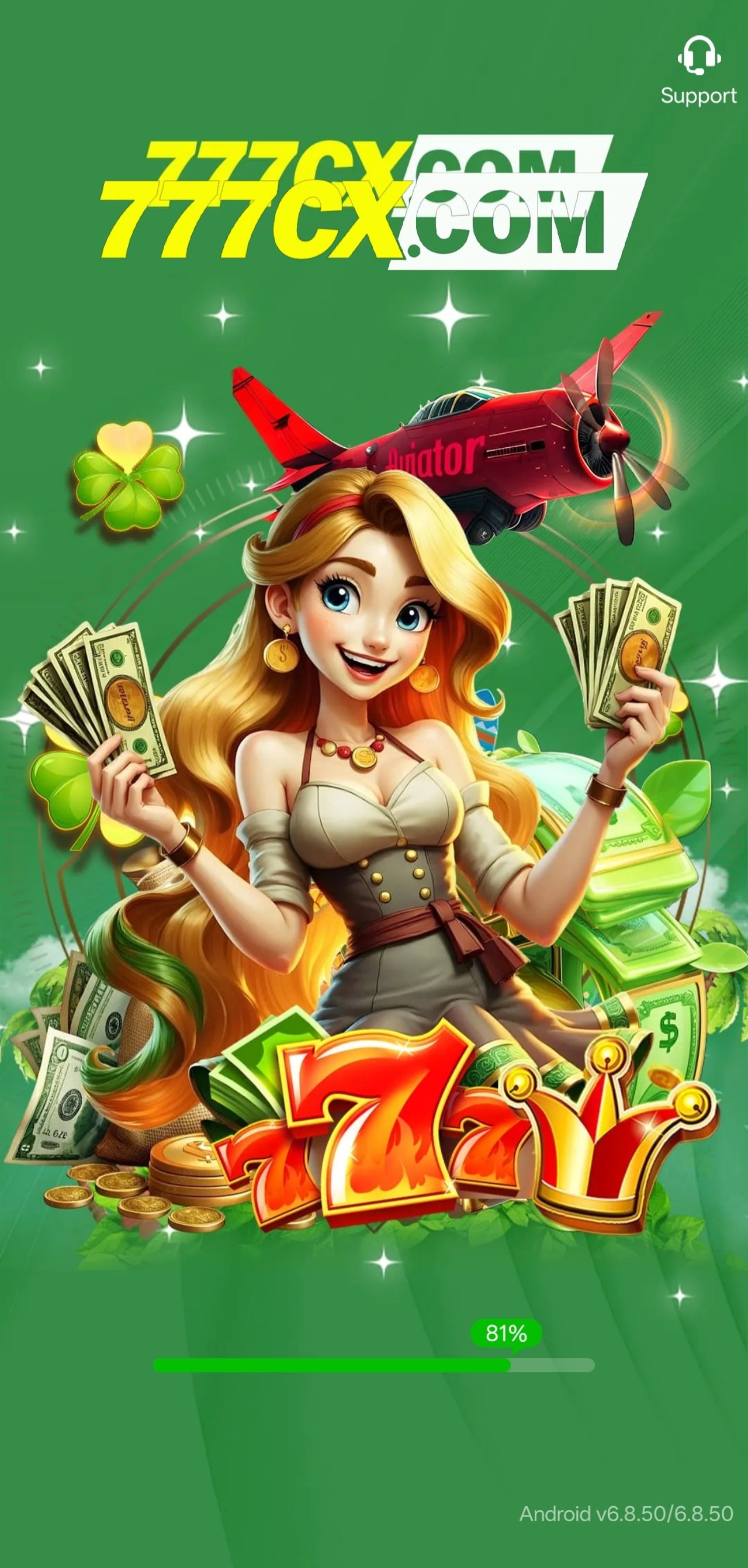 777cx app splash screen loading Android build v6.8.50